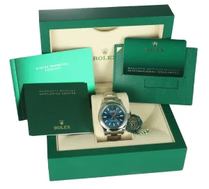 NEW DEC 2020 Rolex Milgauss Z-Blue Green 40mm 116400 GV 40mm Steel Blue Watch