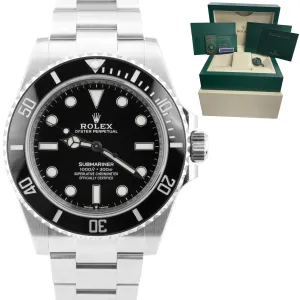 NEW JUNE 2021 Rolex Submariner 41mm No-Date Black Ceramic Steel Watch 124060 LN
