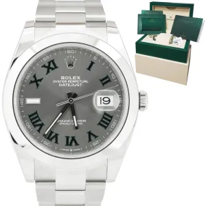 NEW MAR. 2022 Rolex DateJust 41 Wimbledon Rhodium Grey 41mm Oyster Watch 126300