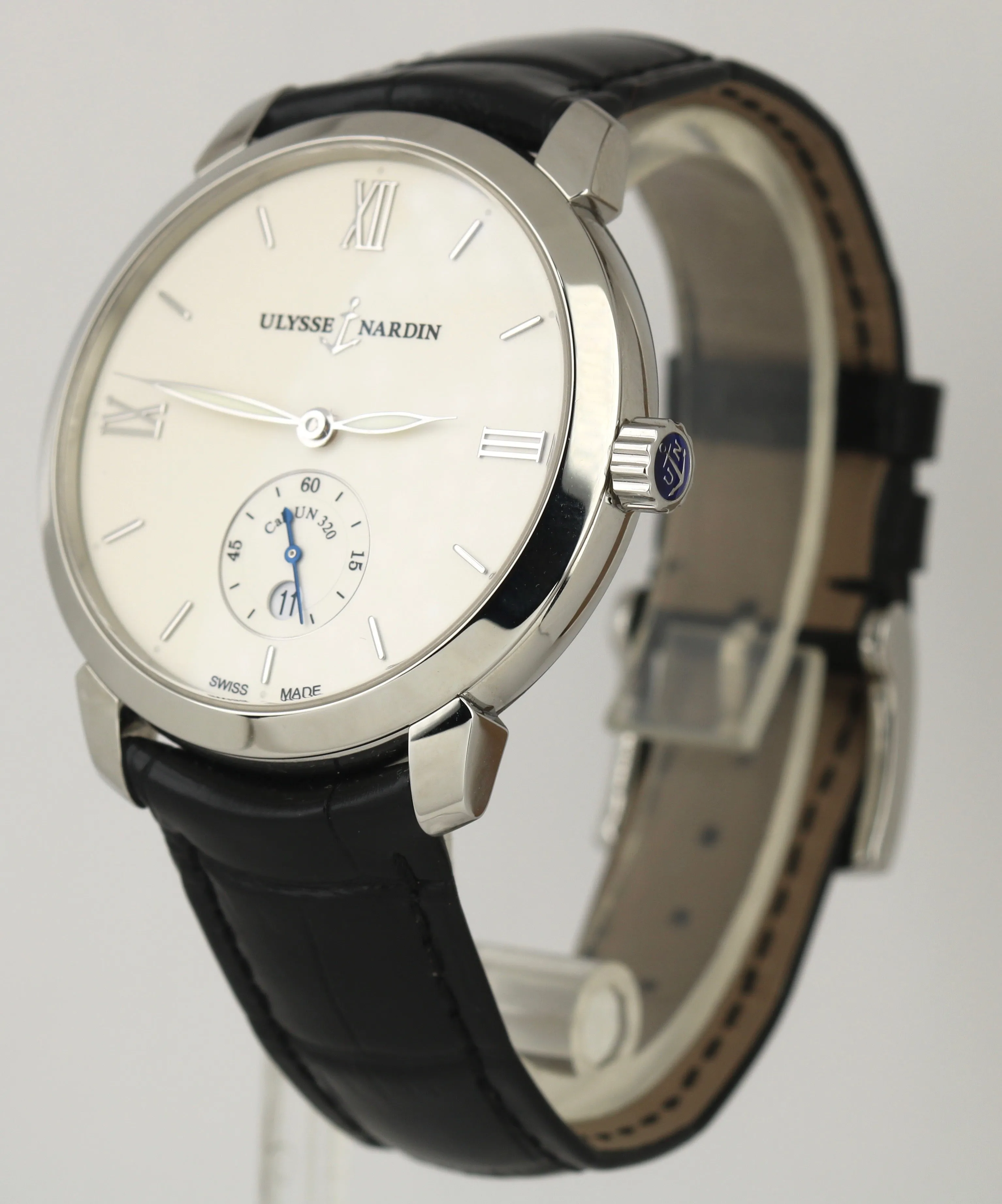 NEW Ulysse Nardin Classico 40mm 3203-136 Automatic White Date Stainless Watch