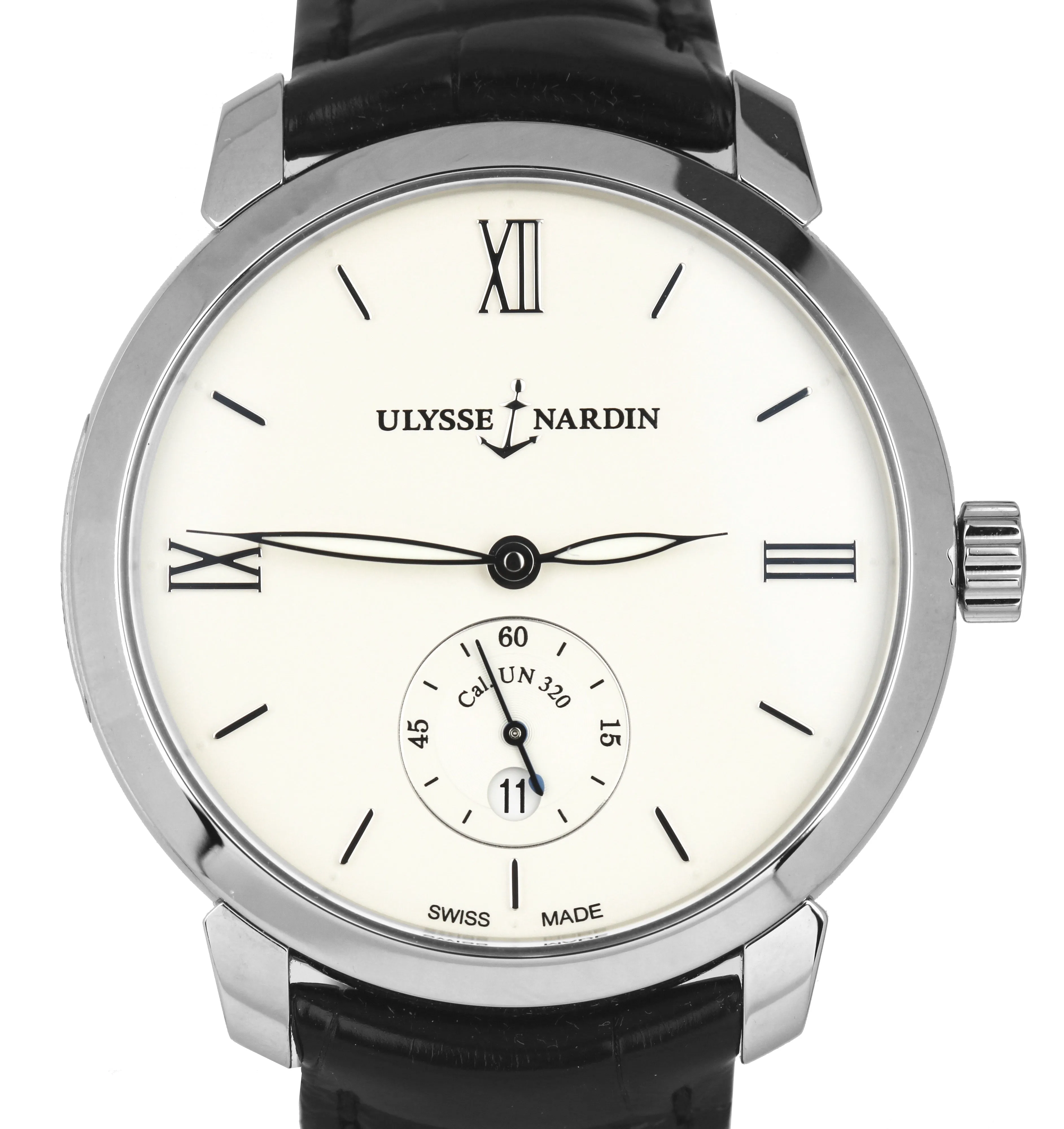 NEW Ulysse Nardin Classico 40mm 3203-136 Automatic White Date Stainless Watch