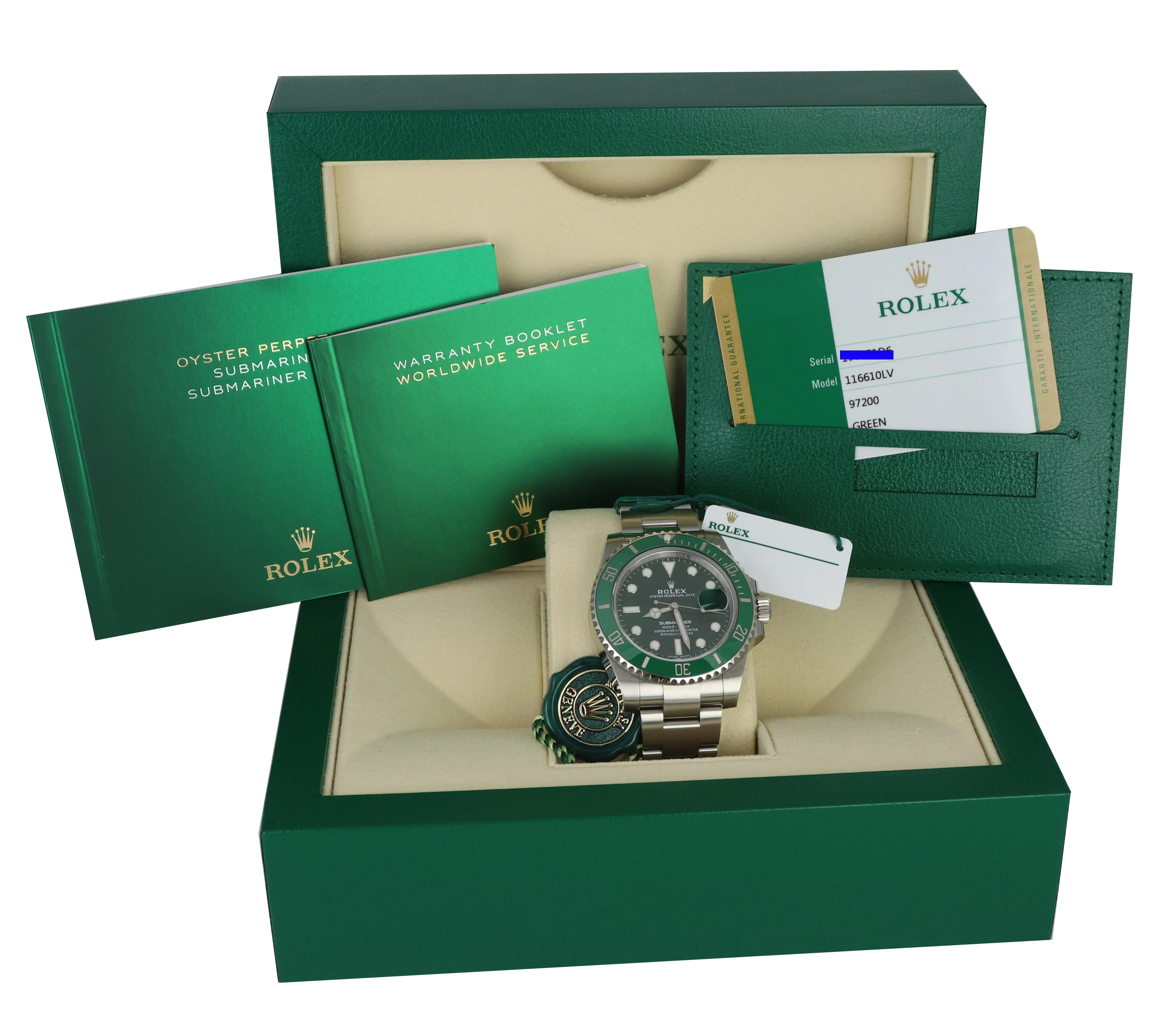 NEW UNWORN 2019 Rolex HULK Submariner Date 116610 LV Green Steel FULL SET Watch
