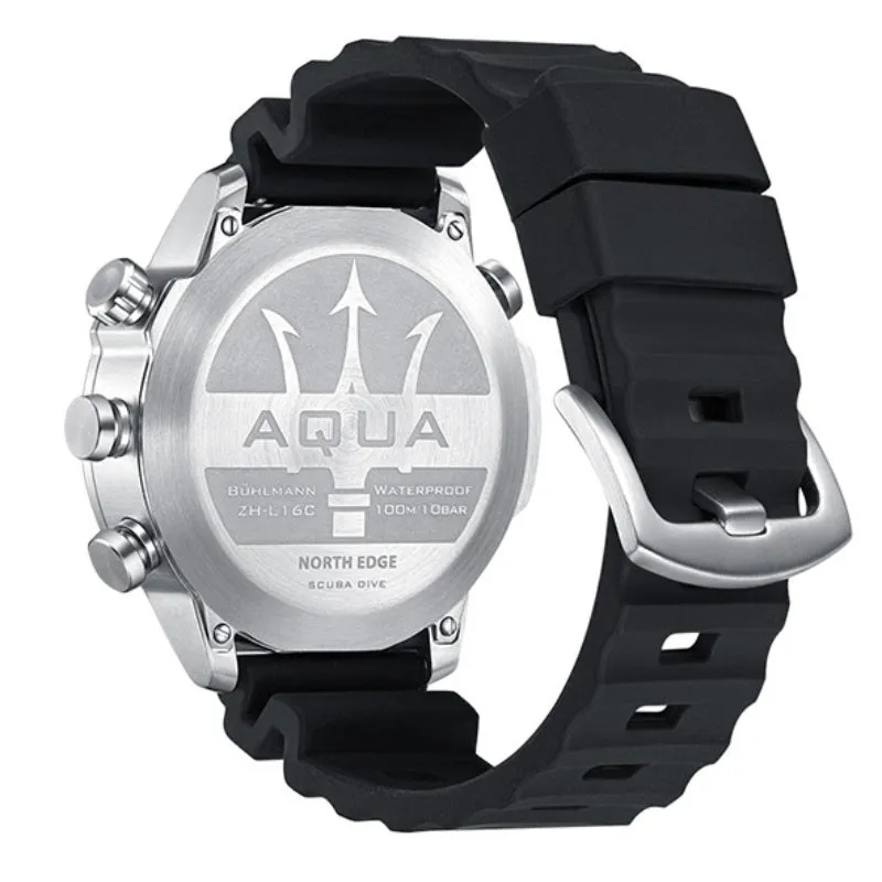 North Edge AQUA Men's Smart Dive Watch | Altimeter, Barometer, Compass & 100 Meter Water Resistant