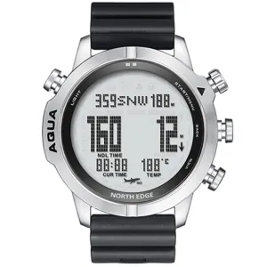 North Edge AQUA Men's Smart Dive Watch | Altimeter, Barometer, Compass & 100 Meter Water Resistant