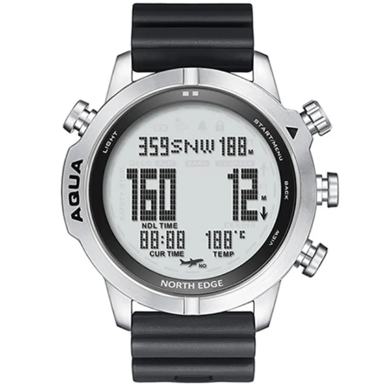 North Edge AQUA Men's Smart Dive Watch | Altimeter, Barometer, Compass & 100 Meter Water Resistant