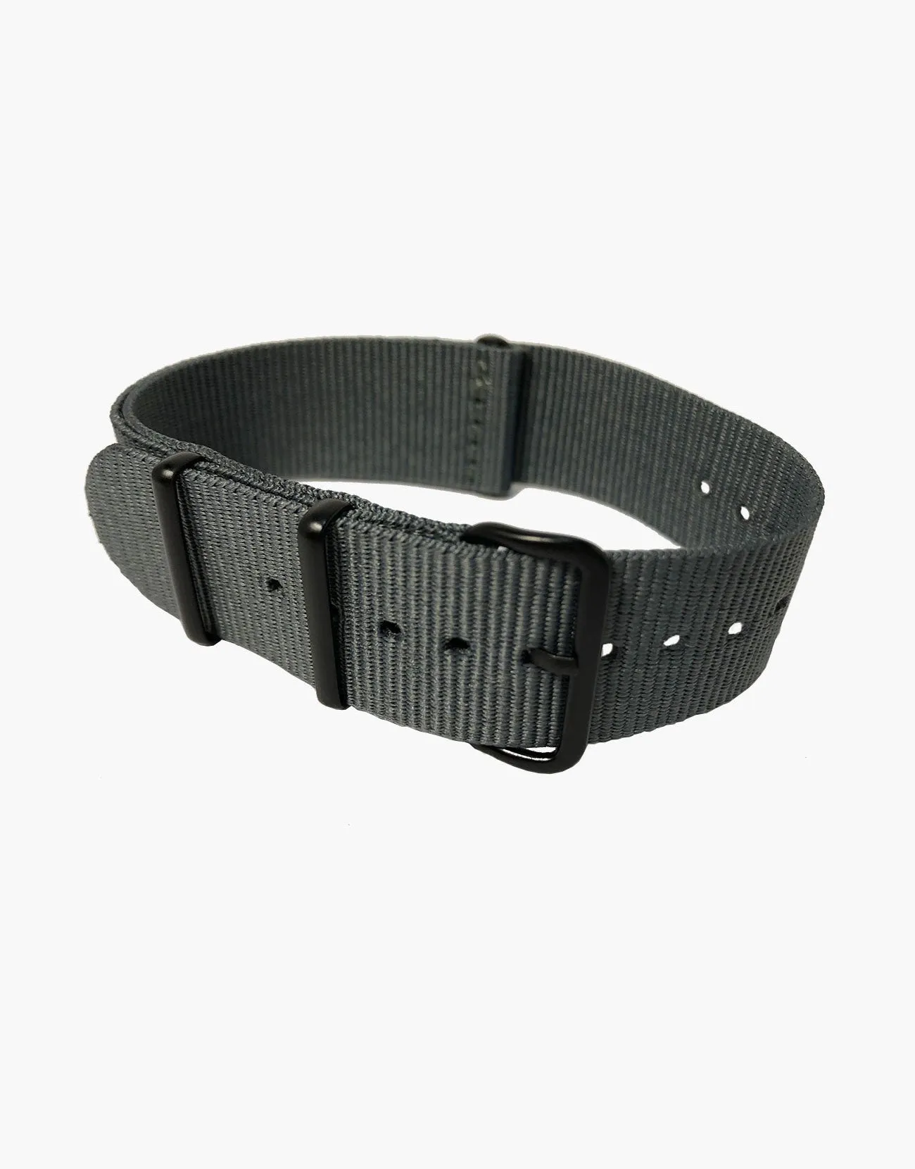 Nylon NATO Gray Watch Bands with Black Buckles PVD  by LUX