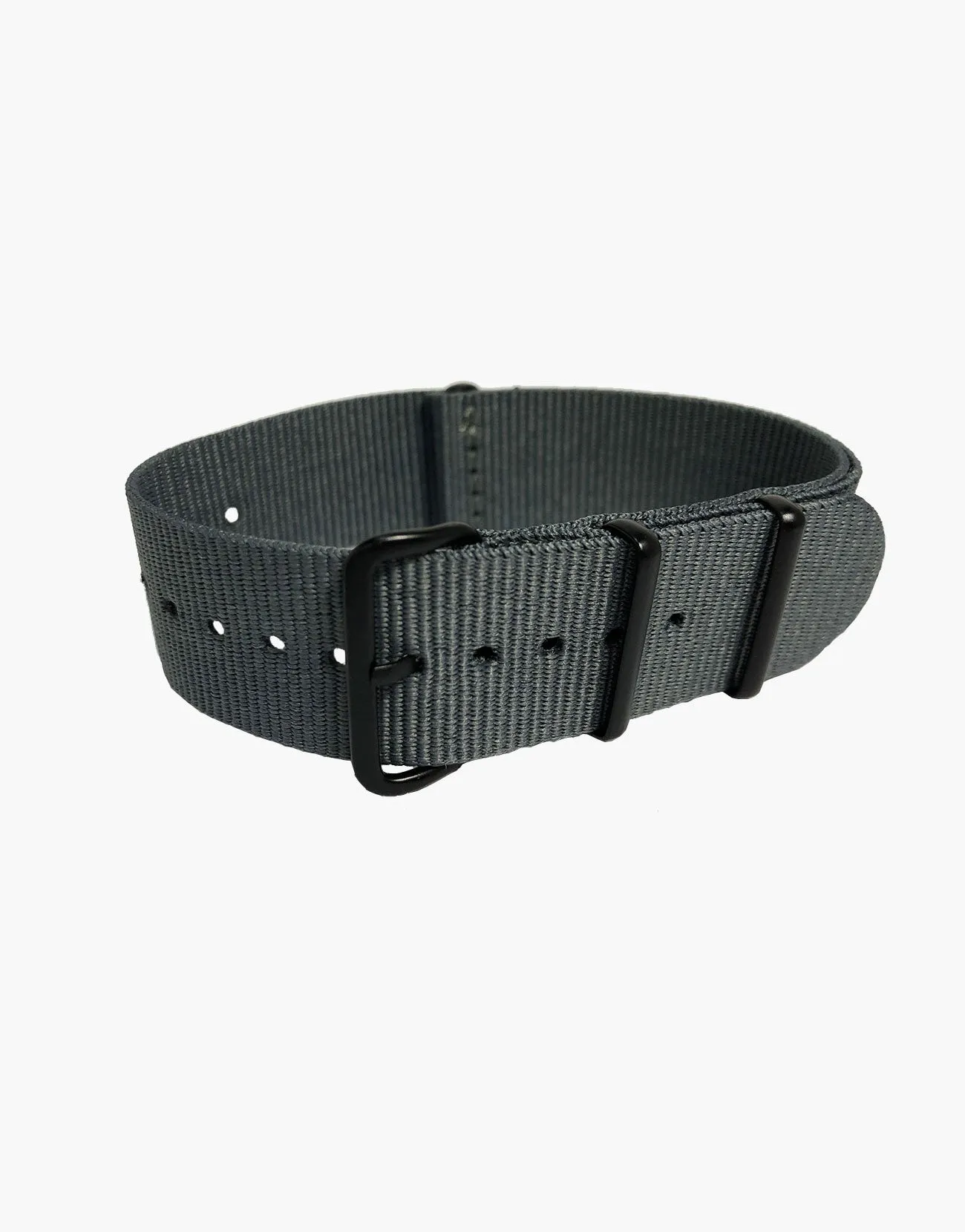 Nylon NATO Gray Watch Bands with Black Buckles PVD  by LUX