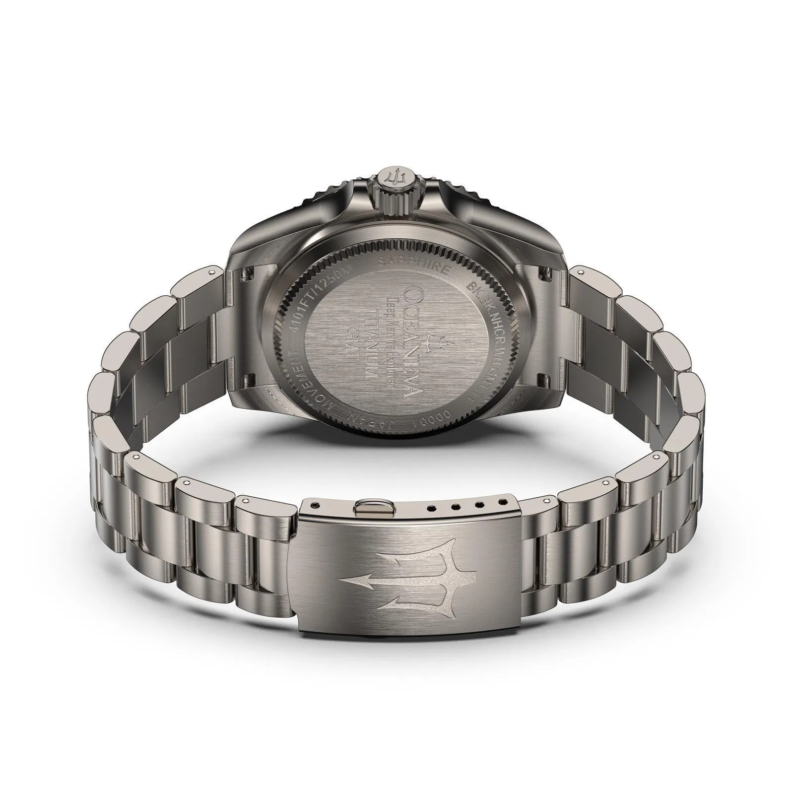 Oceaneva Men's GMT TITANIUM Automatic Deep Marine Explorer 1250M Black & White Ceramic Bezel Watch