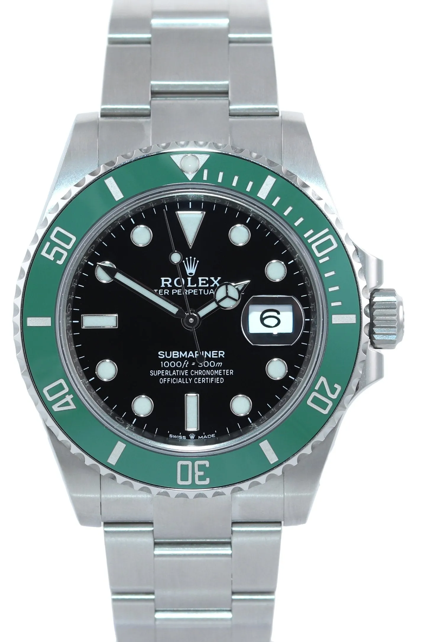 OCT 2021 PAPERS NEW Rolex Submariner 41mm GREEN KERMIT Ceramic 126610LV Watch