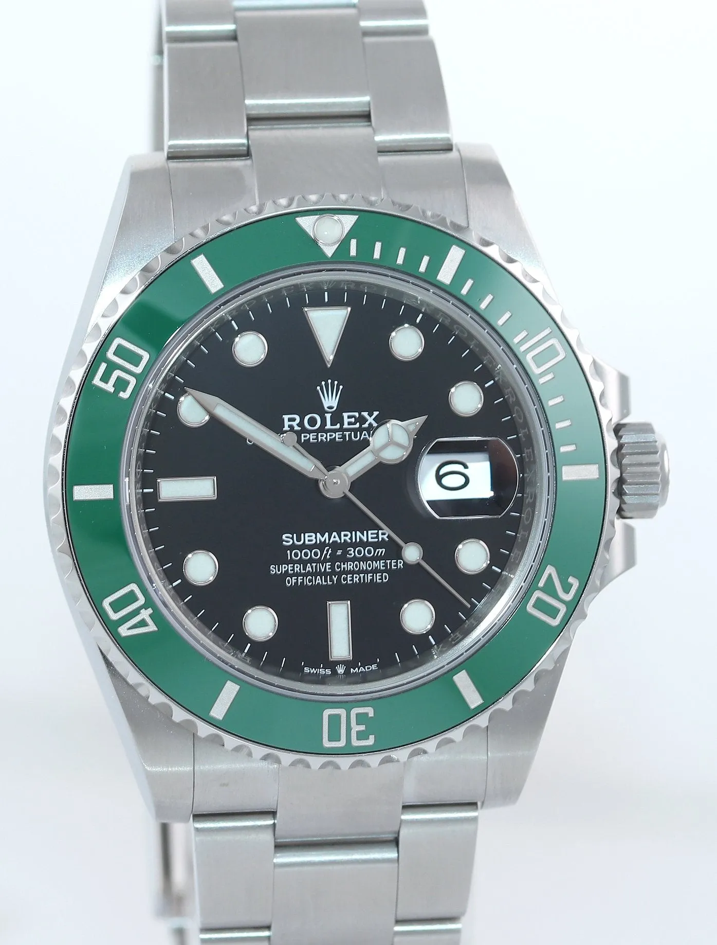 OCT 2021 PAPERS NEW Rolex Submariner 41mm GREEN KERMIT Ceramic 126610LV Watch