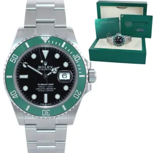 OCT 2021 PAPERS NEW Rolex Submariner 41mm GREEN KERMIT Ceramic 126610LV Watch