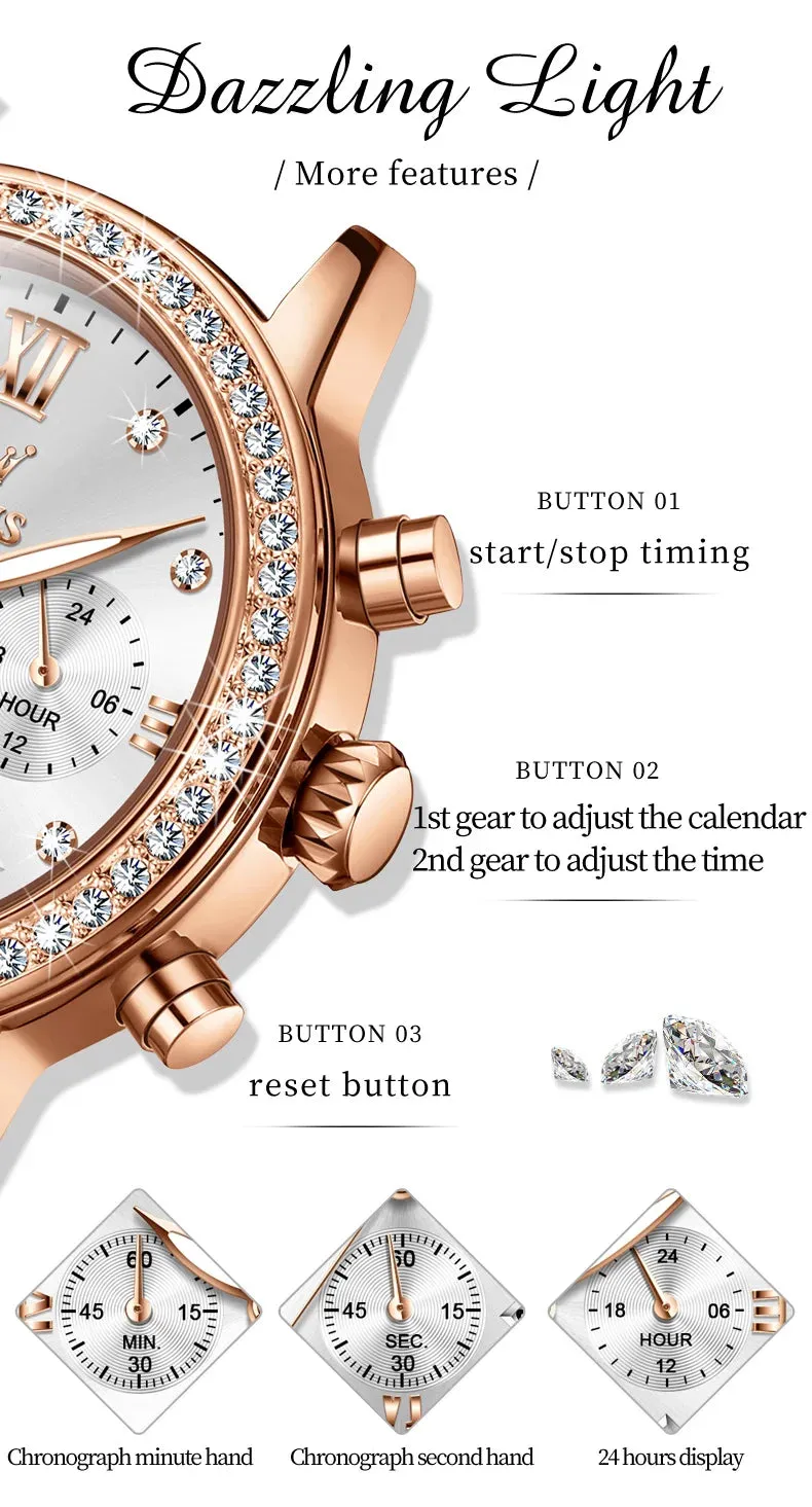 OLEVS 9933 Original Luxury Quartz Watch for Women