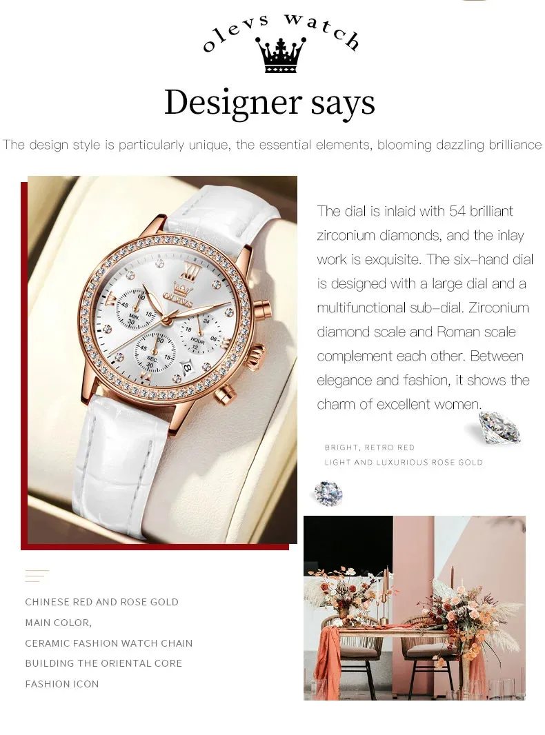 OLEVS 9933 Original Luxury Quartz Watch for Women