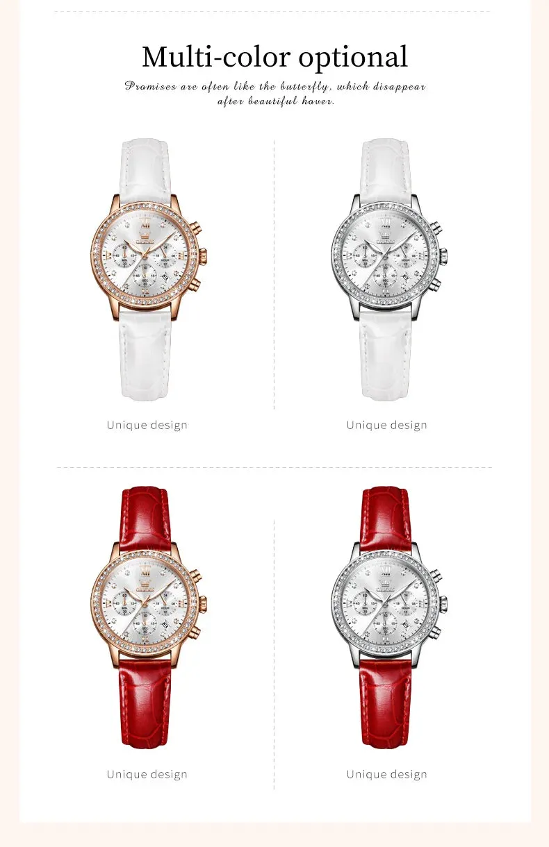 OLEVS 9933 Original Luxury Quartz Watch for Women