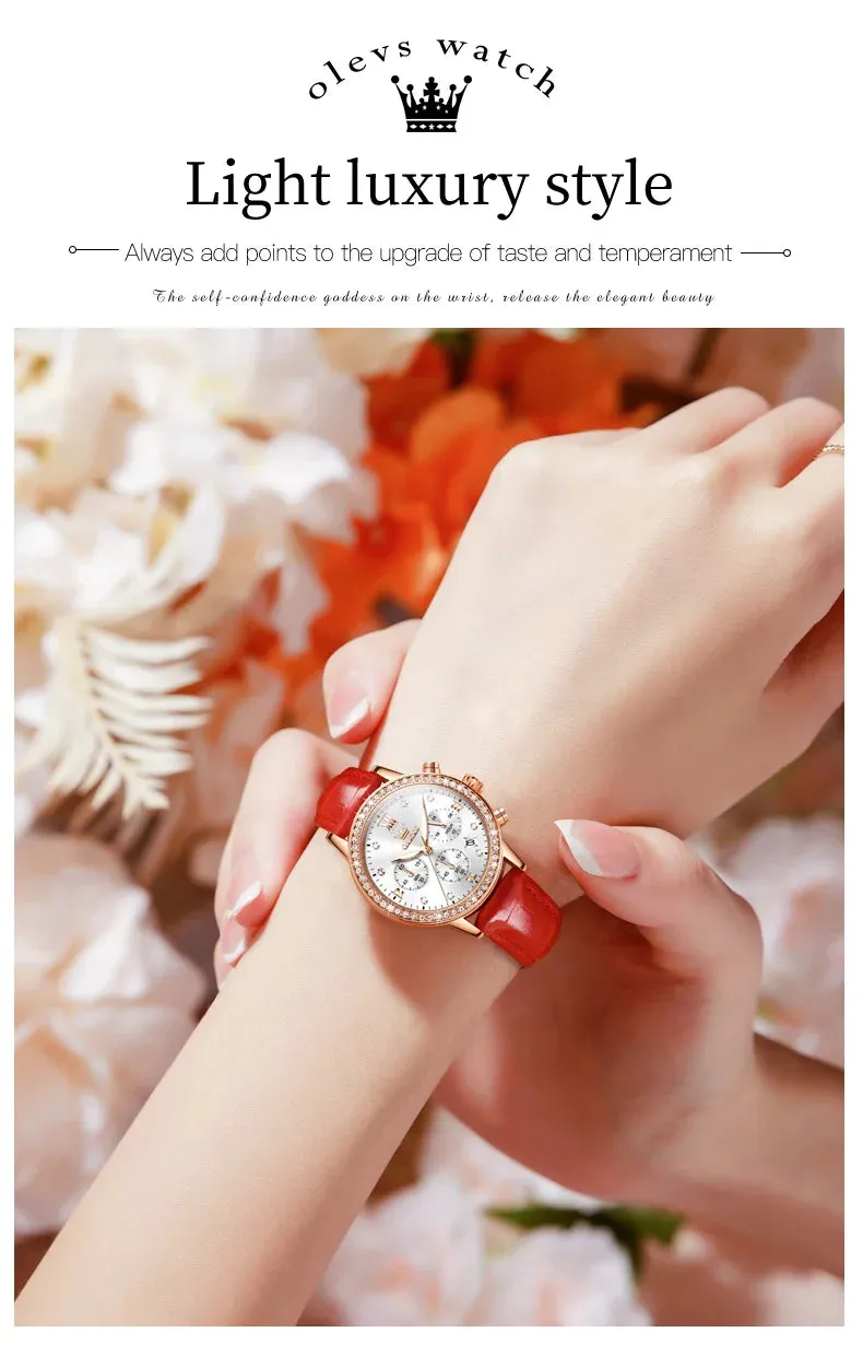 OLEVS 9933 Original Luxury Quartz Watch for Women