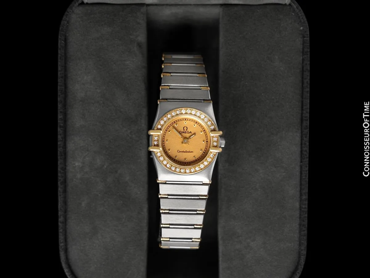 Omega Ladies Constellation Manhattan 18K Gold, Steel & Factory Set Diamond Watch - Papers