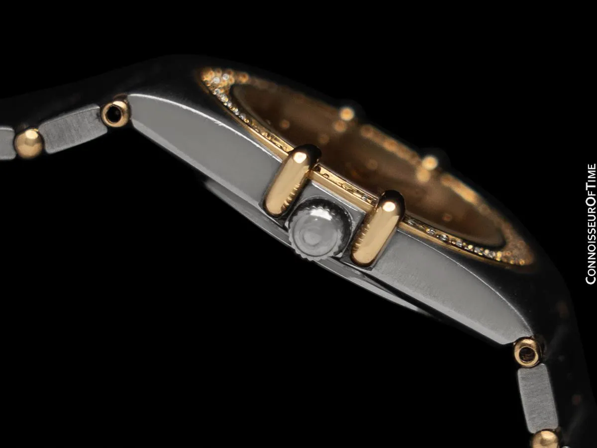 Omega Ladies Constellation Manhattan 18K Gold, Steel & Factory Set Diamond Watch - Papers