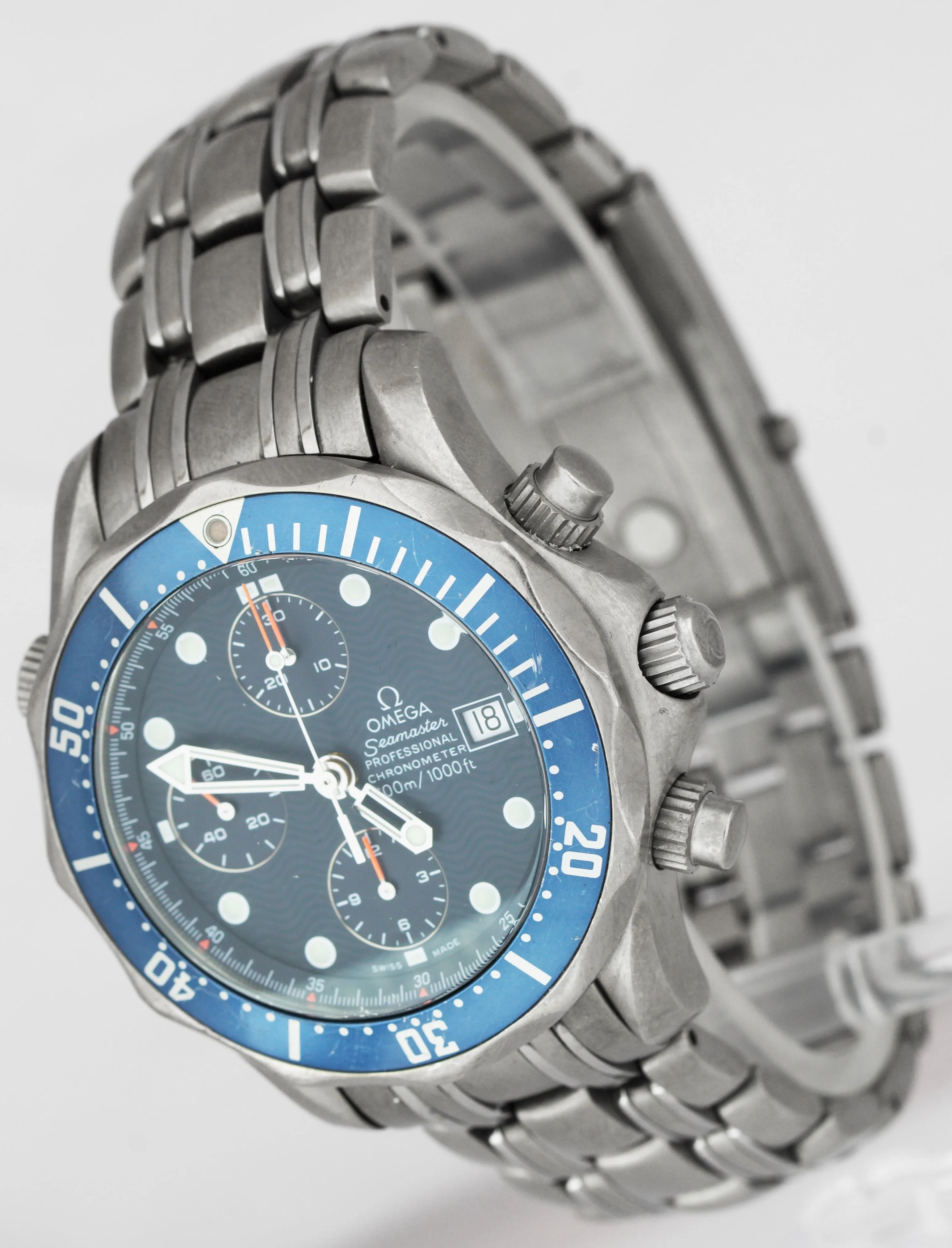 Omega Seamaster 300M 2298.80 Blue Automatic Titanium 41.5mm Watch FULL SET B P