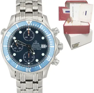 Omega Seamaster 300M 2298.80 Blue Automatic Titanium 41.5mm Watch FULL SET B P