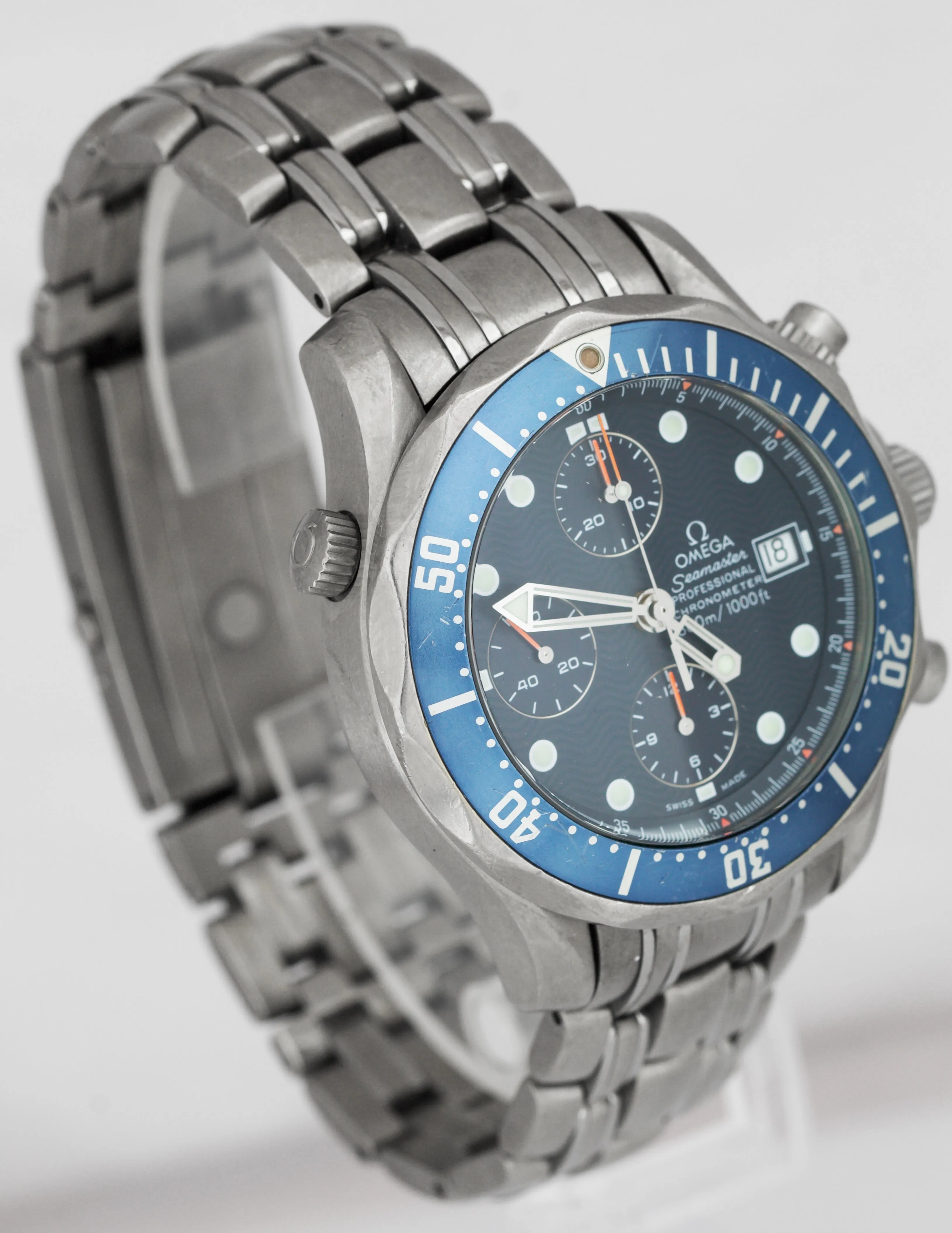 Omega Seamaster 300M 2298.80 Blue Automatic Titanium 41.5mm Watch FULL SET B P
