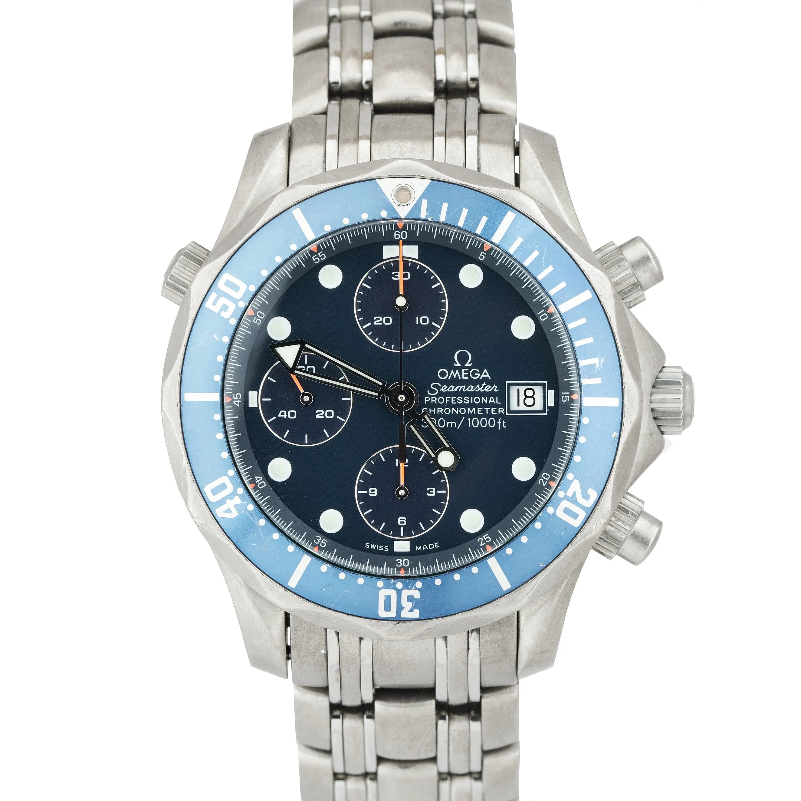 Omega Seamaster 300M 2298.80 Blue Automatic Titanium 41.5mm Watch FULL SET B P