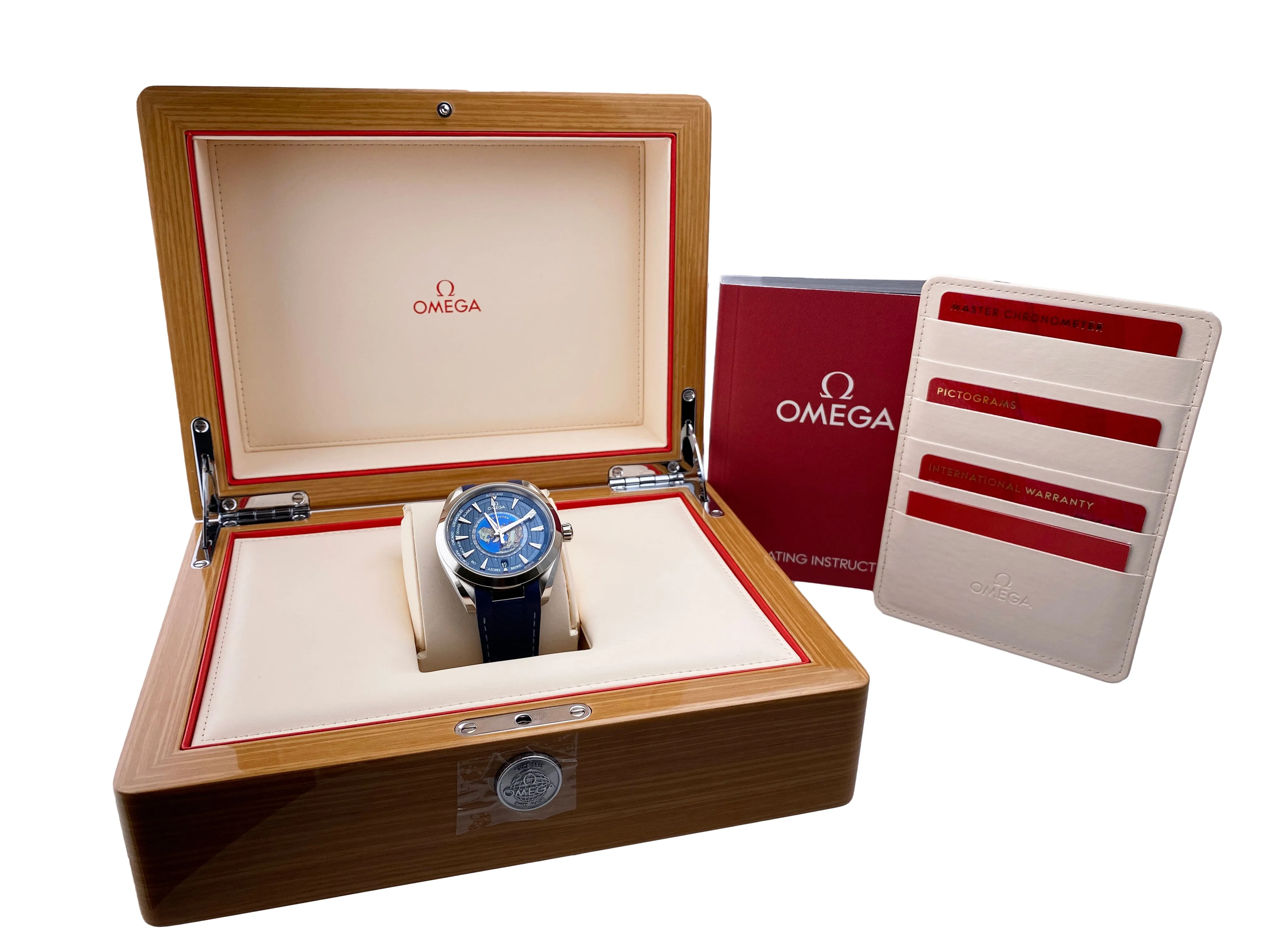 Omega Seamaster Aqua Terra GMT Worldtimer 220.12.43.22.03.001 Watch Box Papers