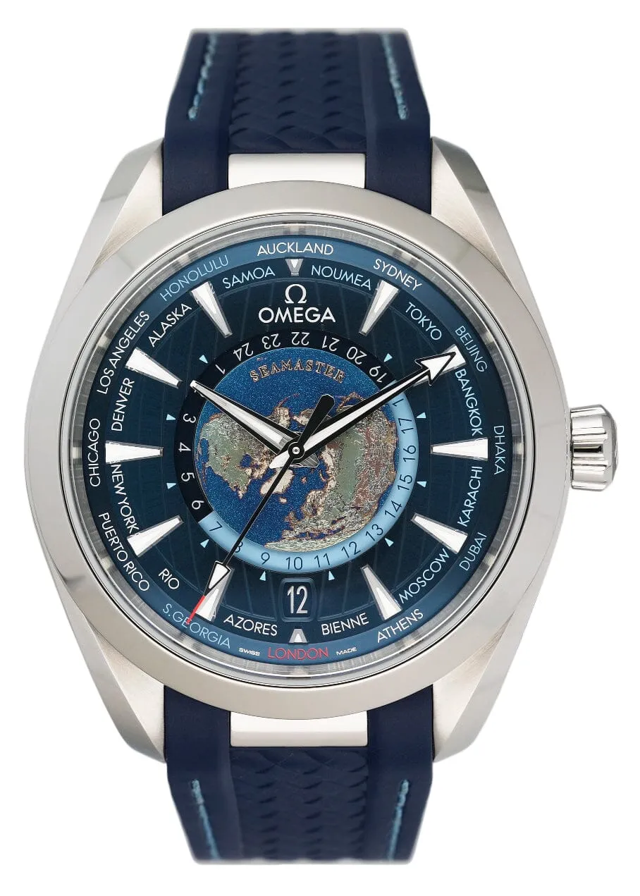 Omega Seamaster Aqua Terra GMT Worldtimer 220.12.43.22.03.001 Watch Box Papers