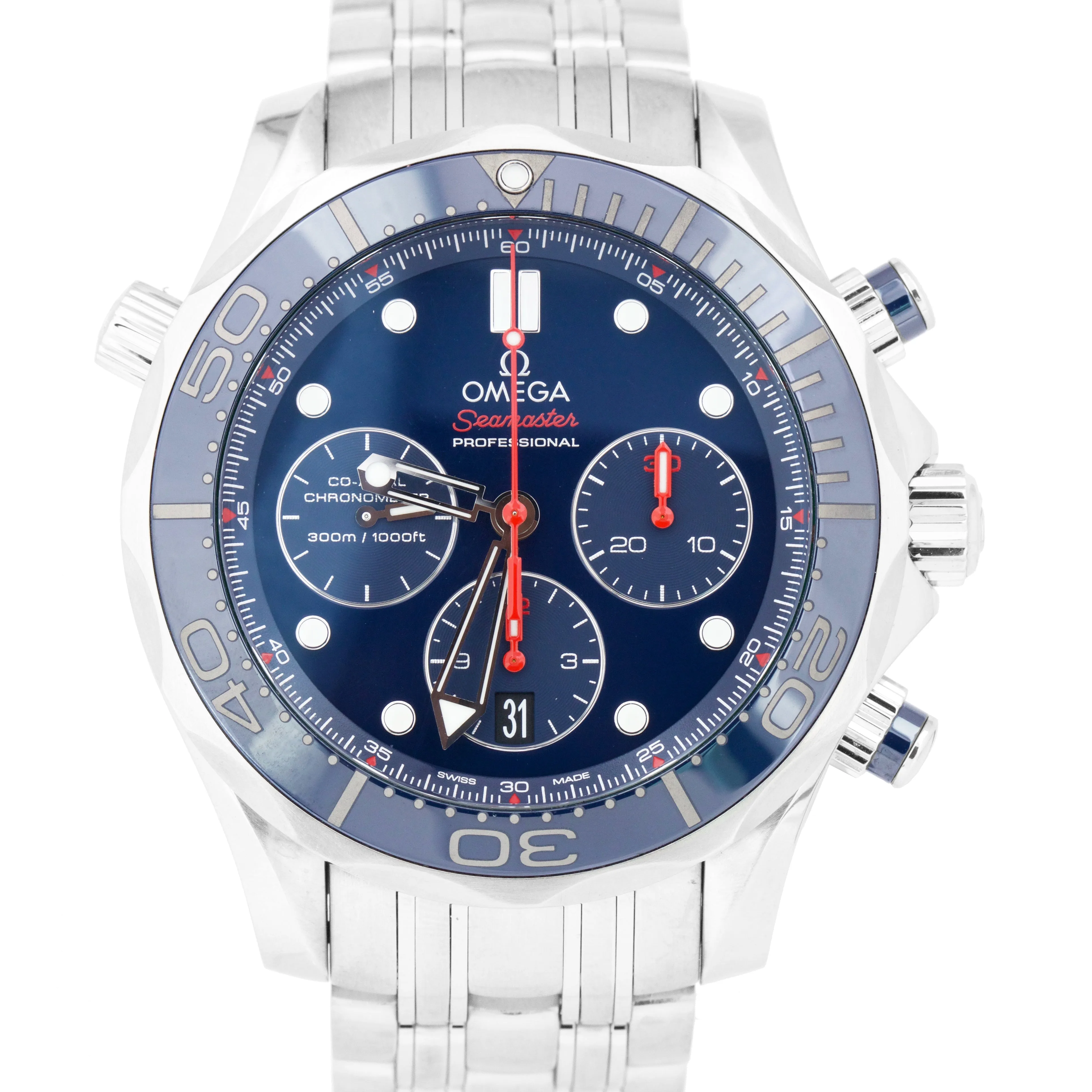 Omega Seamaster Chronograph Co‑Axial 44mm Blue Ceramic Watch 212.30.44.50.03.001