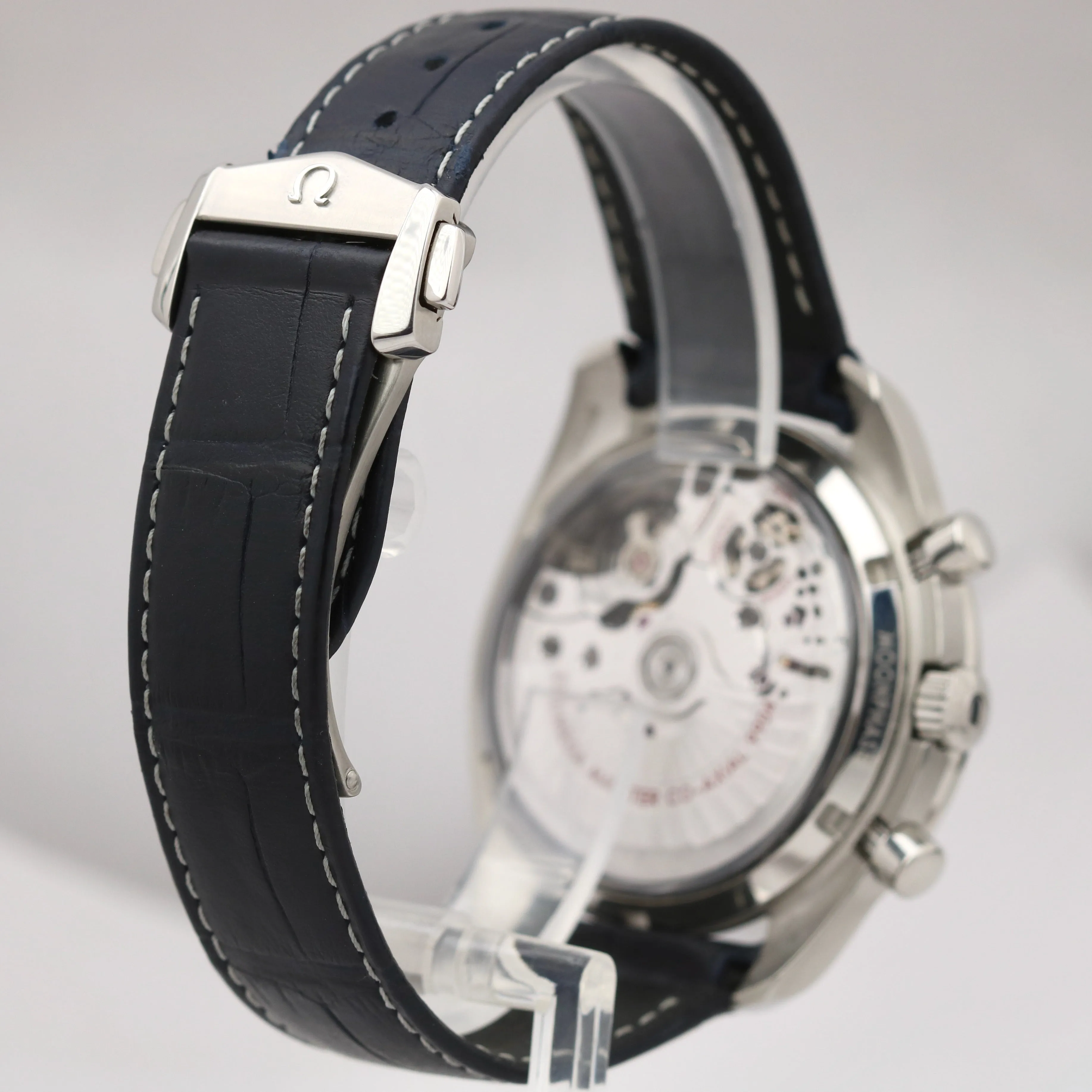 Omega Speedmaster Moonphase Blue 304.33.44.52.03.001 Ceramic Stainless Watch BOX