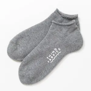 Organic Cotton Pile Knit Ankle Socks Grey