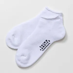 Organic Cotton Pile Knit Ankle Socks White
