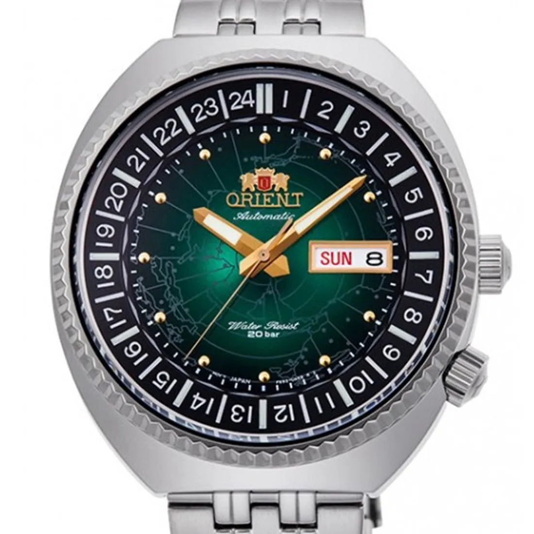 Orient Green Dial World Map Revival RA-AA0E02E19B RA-AA0E02E Japan Automatic Watch