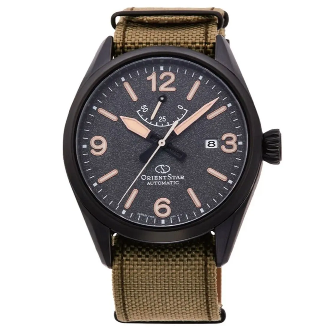 Orient Star RE-AU0206B RE-AU0206B00B Black Dial Canvas Strap Watch