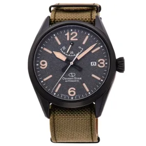 Orient Star RE-AU0206B RE-AU0206B00B Black Dial Canvas Strap Watch