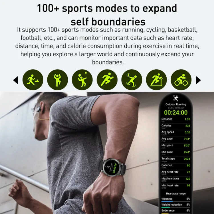 Outdoor Sports Smart Watch 1.43 Inch Ultra HD AMOLED Screen Bluetooth Talking Watch(Black)