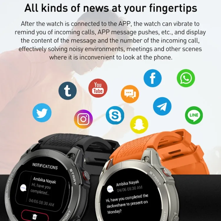 Outdoor Sports Smart Watch 1.43 Inch Ultra HD AMOLED Screen Bluetooth Talking Watch(Black)