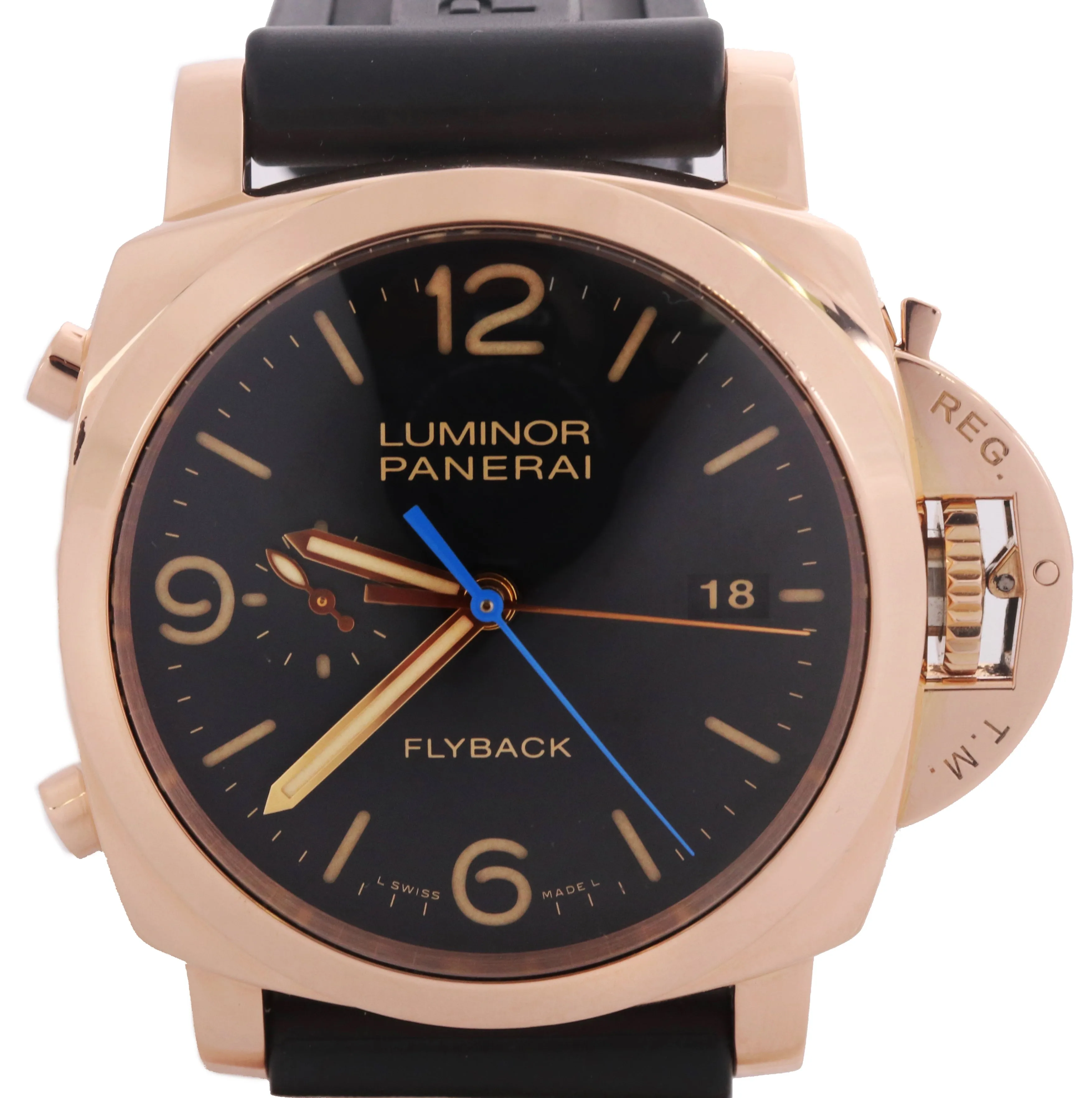 Panerai Luminor 1950 3 Days Chrono Flyback 18K Rose Gold 44mm PAM00525 PAM 525
