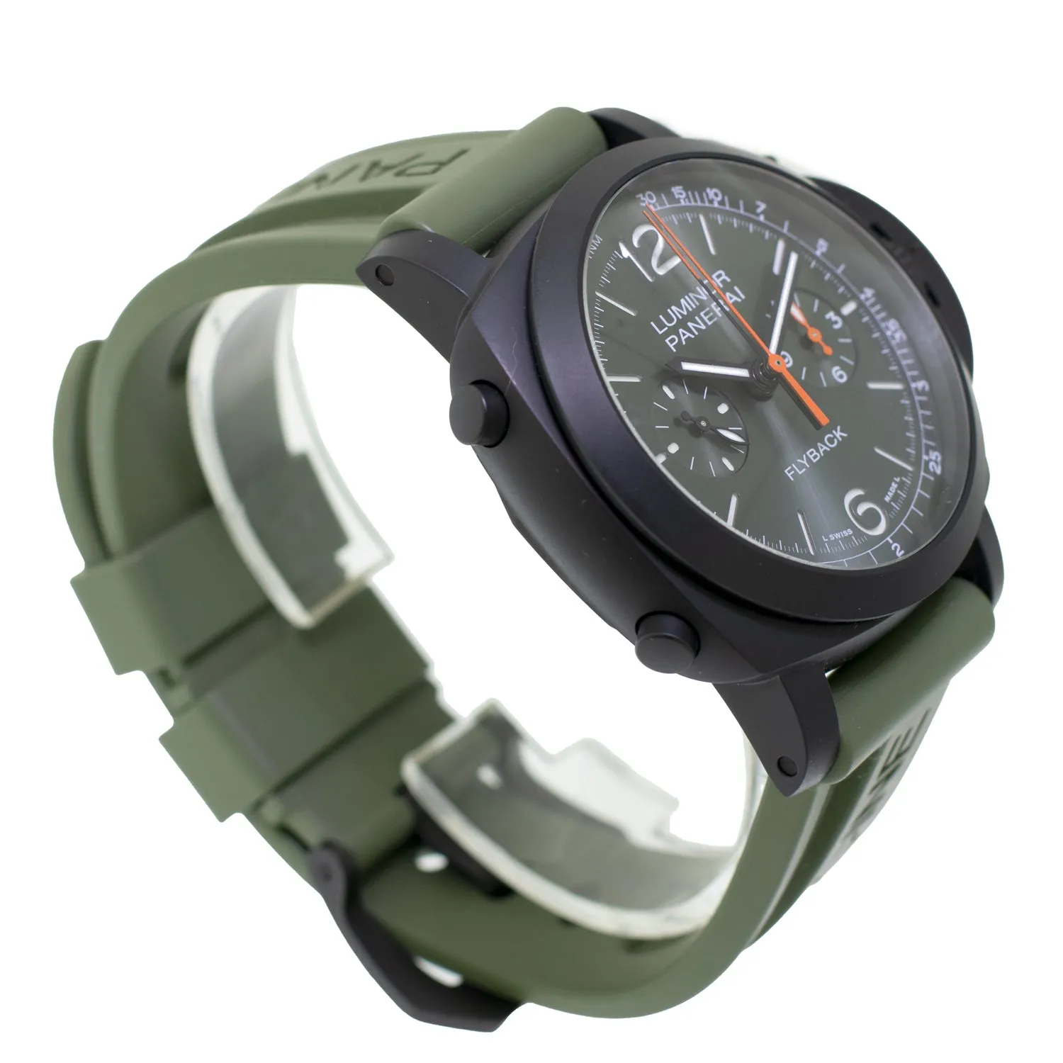 Panerai Luminor Chrono Flyback Black Ceramic Green Arabic 44mm PAM01498