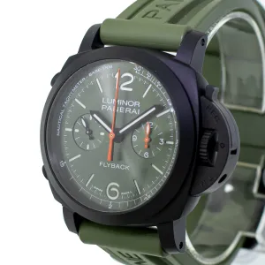 Panerai Luminor Chrono Flyback Black Ceramic Green Arabic 44mm PAM01498