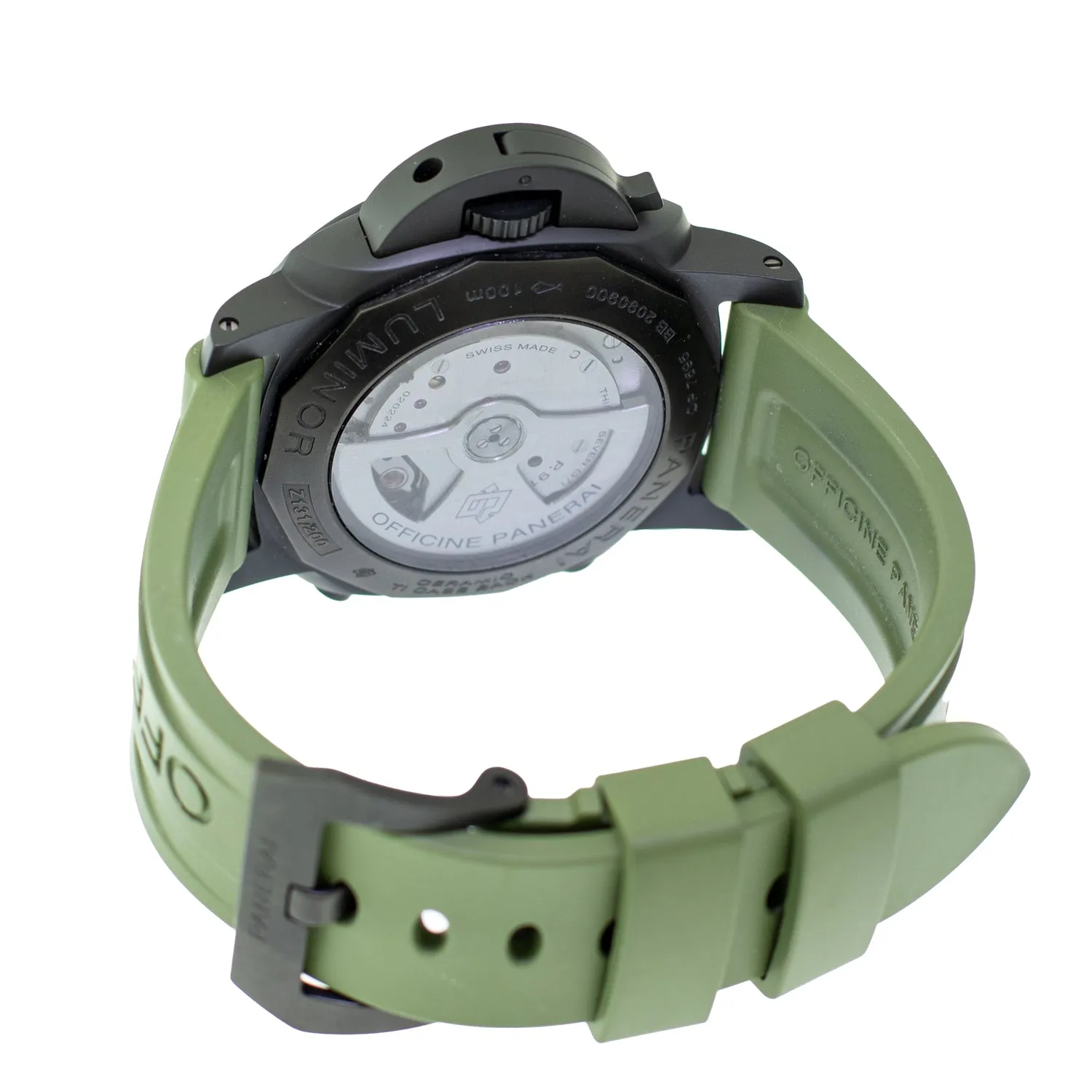 Panerai Luminor Chrono Flyback Black Ceramic Green Arabic 44mm PAM01498