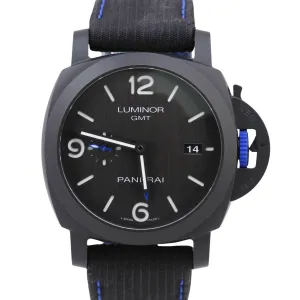 Panerai Luminor GMT PAM01176 BUCHERER BLUE Black Ceramic 44mm PAM1176 Date Watch
