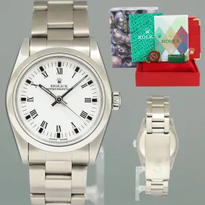 PAPERS 2004 MINT Rolex Oyster Perpetual 77080 Steel White Automatic 31mm Watch Box