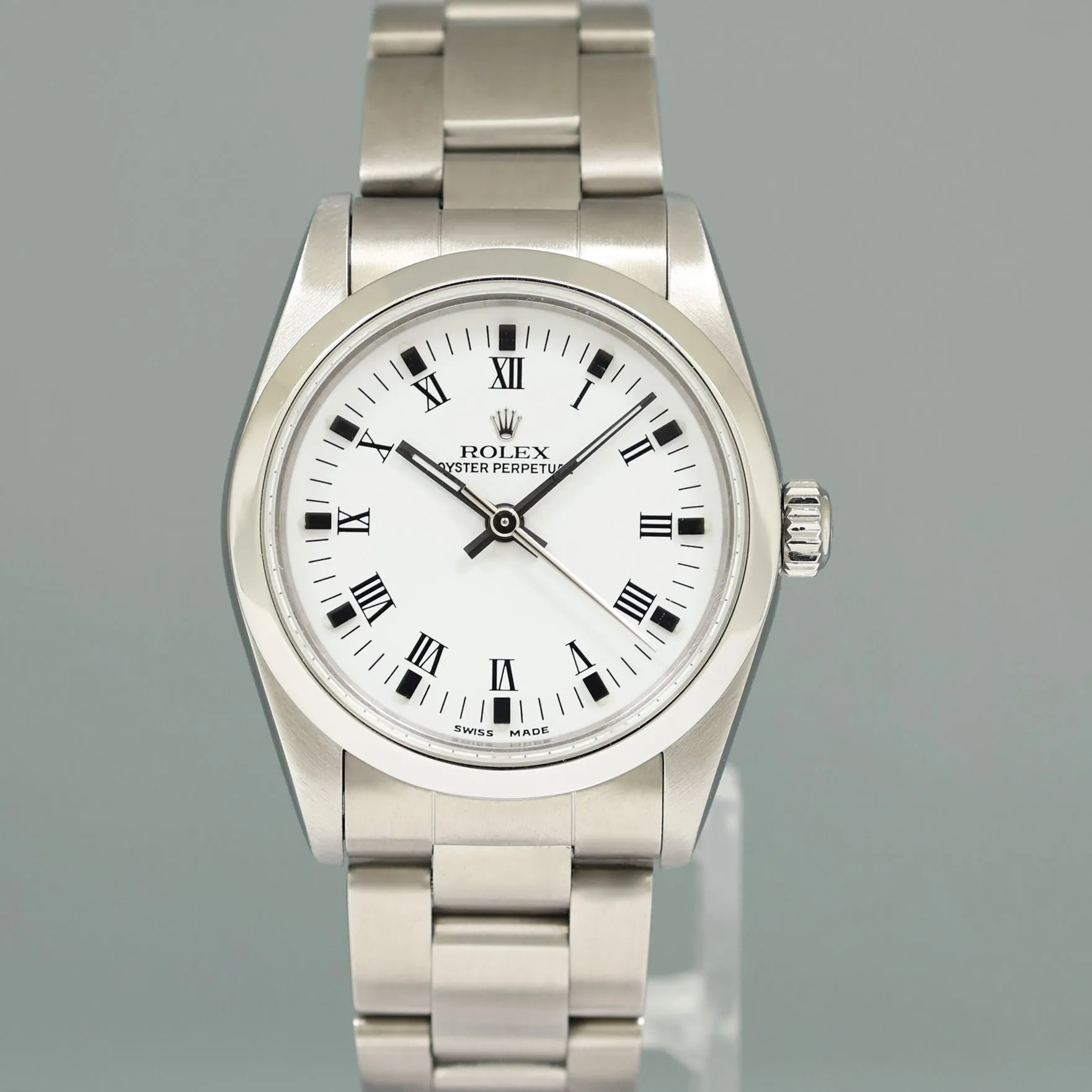 PAPERS 2004 MINT Rolex Oyster Perpetual 77080 Steel White Automatic 31mm Watch Box