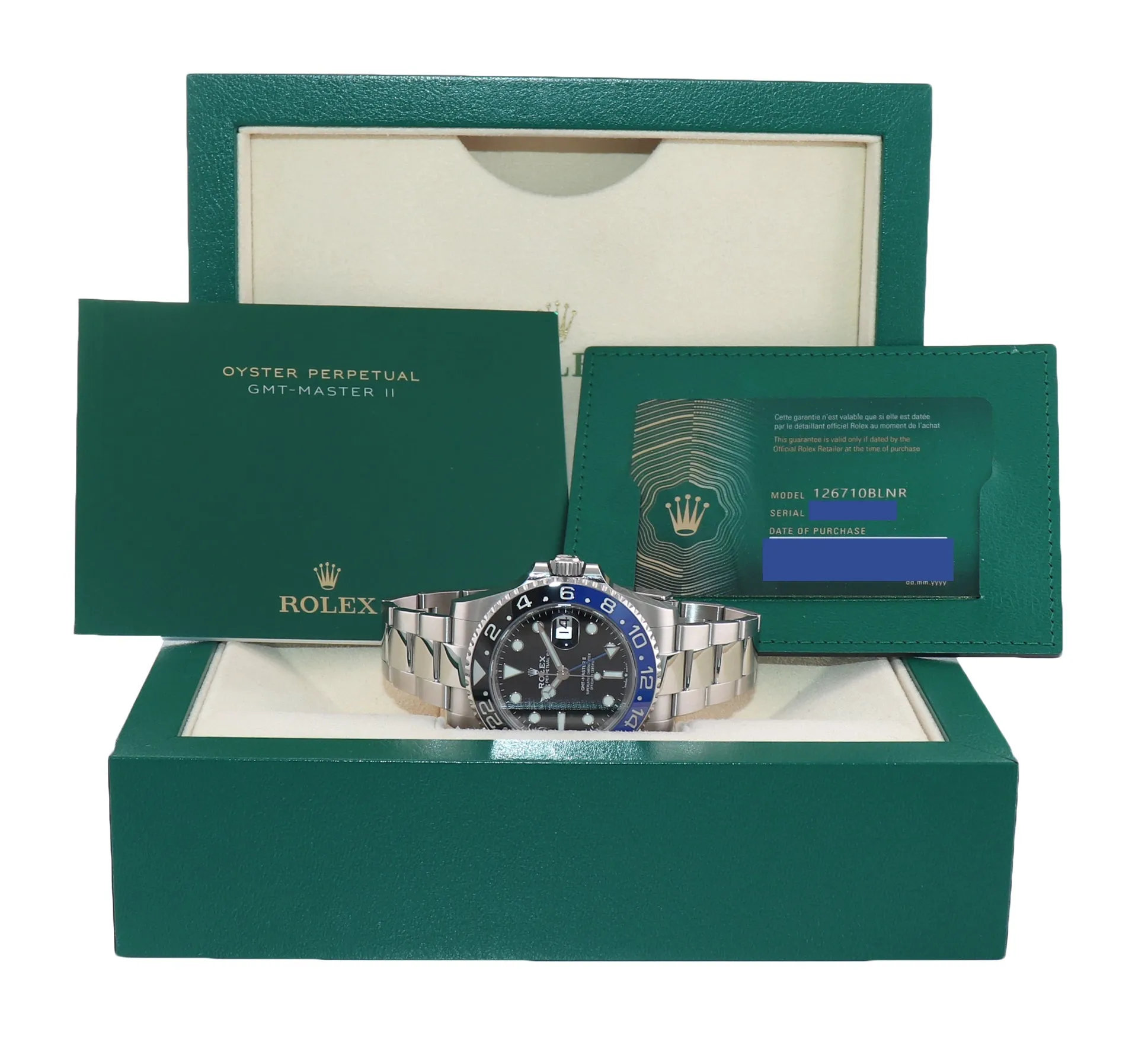 PAPERS 2021 NEW Rolex 126710 GMT Master Batman Black Blue Oyster Ceramic Watch