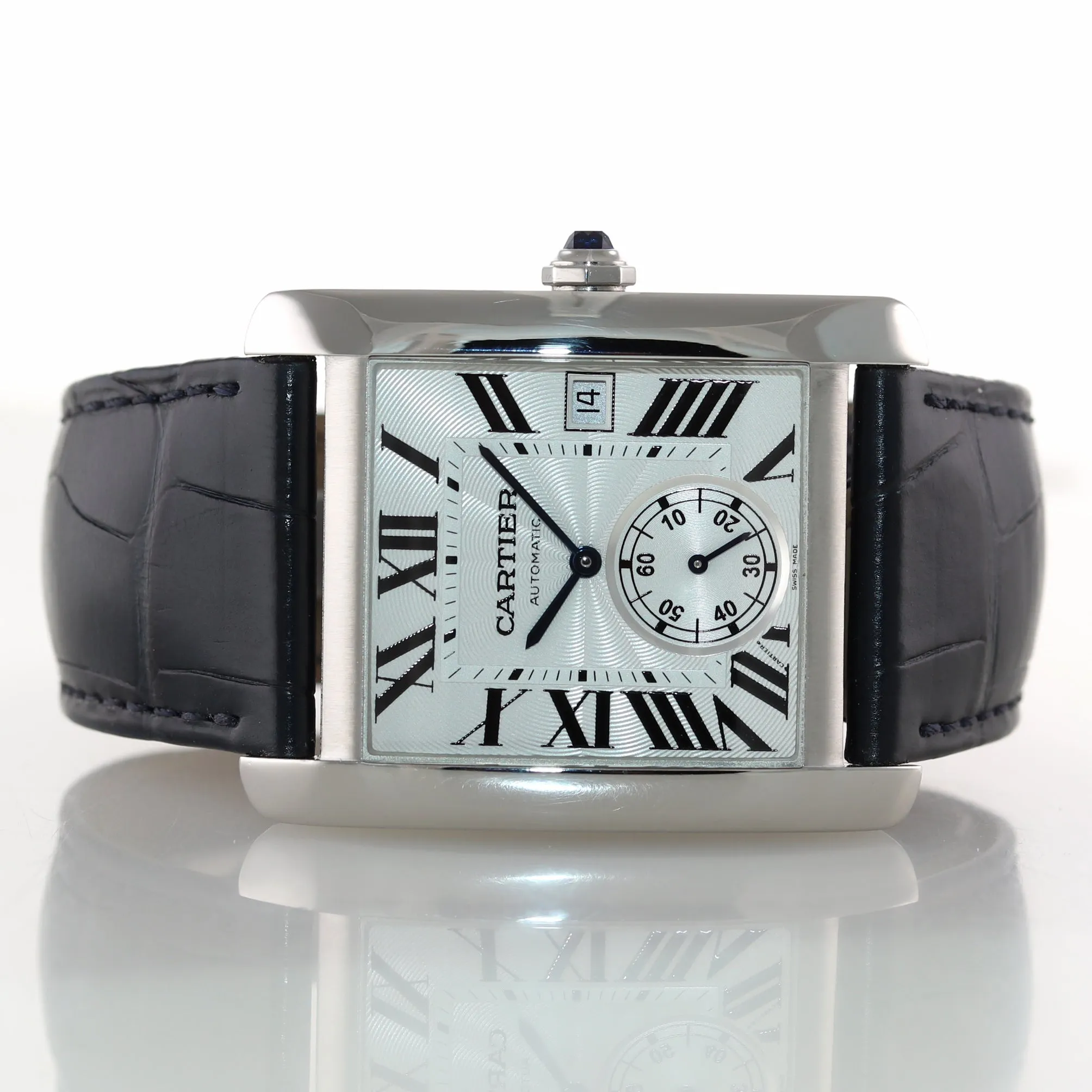 PAPERS Cartier Tank MC Automatic Silver Roman W5330003 Steel Date Watch 3589