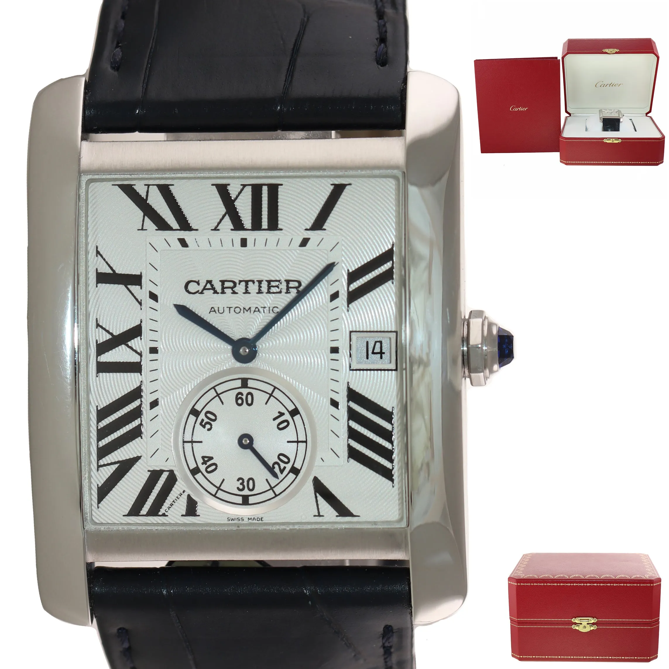 PAPERS Cartier Tank MC Automatic Silver Roman W5330003 Steel Date Watch 3589