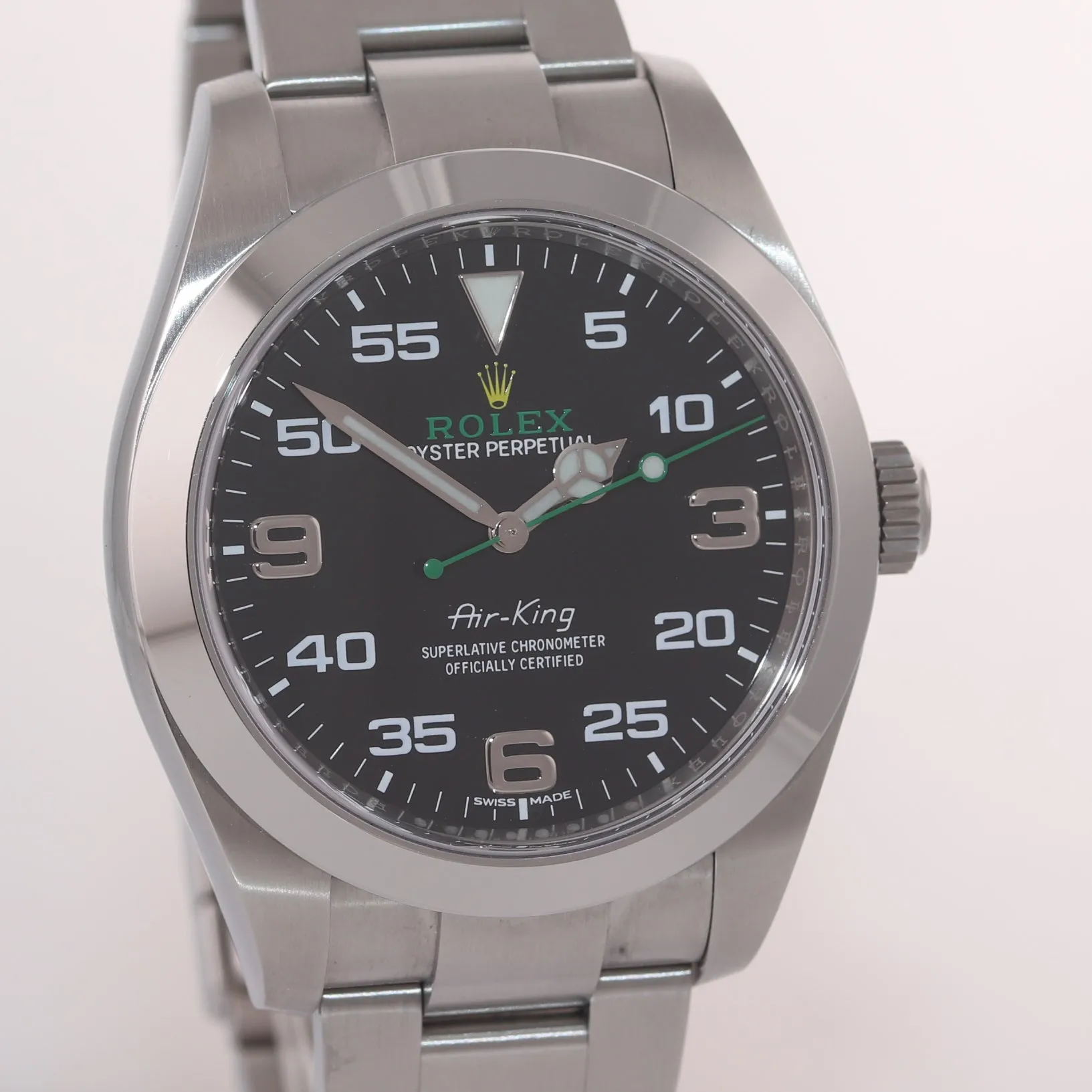 PAPERS NEW 2020 Rolex Air-King 116900 Green Arabic 40mm Steel Oyster Watch Box