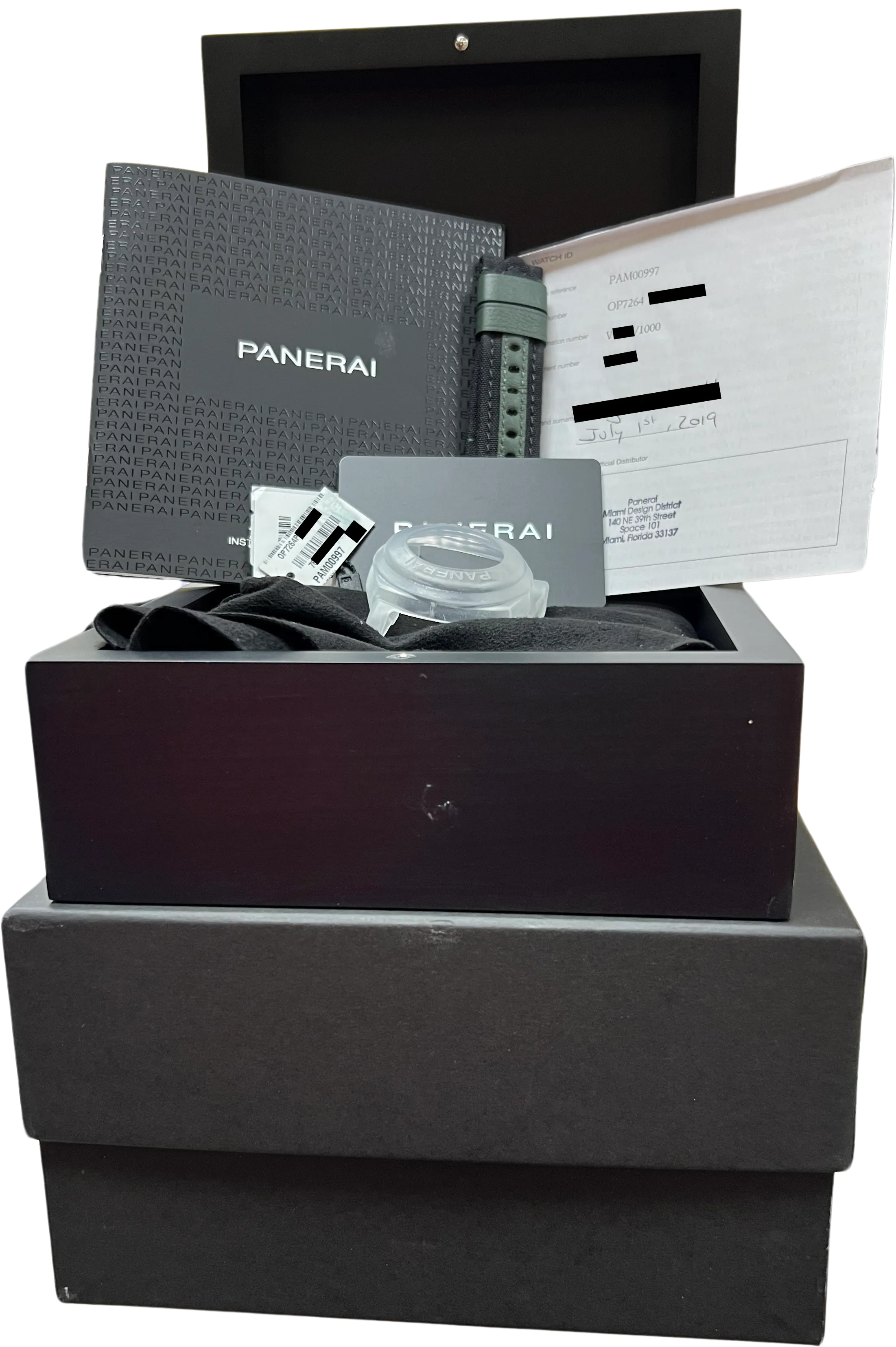 PAPERS Panerai Radiomir PAM00997 Military Green 48mm PAM 997 Black Ceramic B P