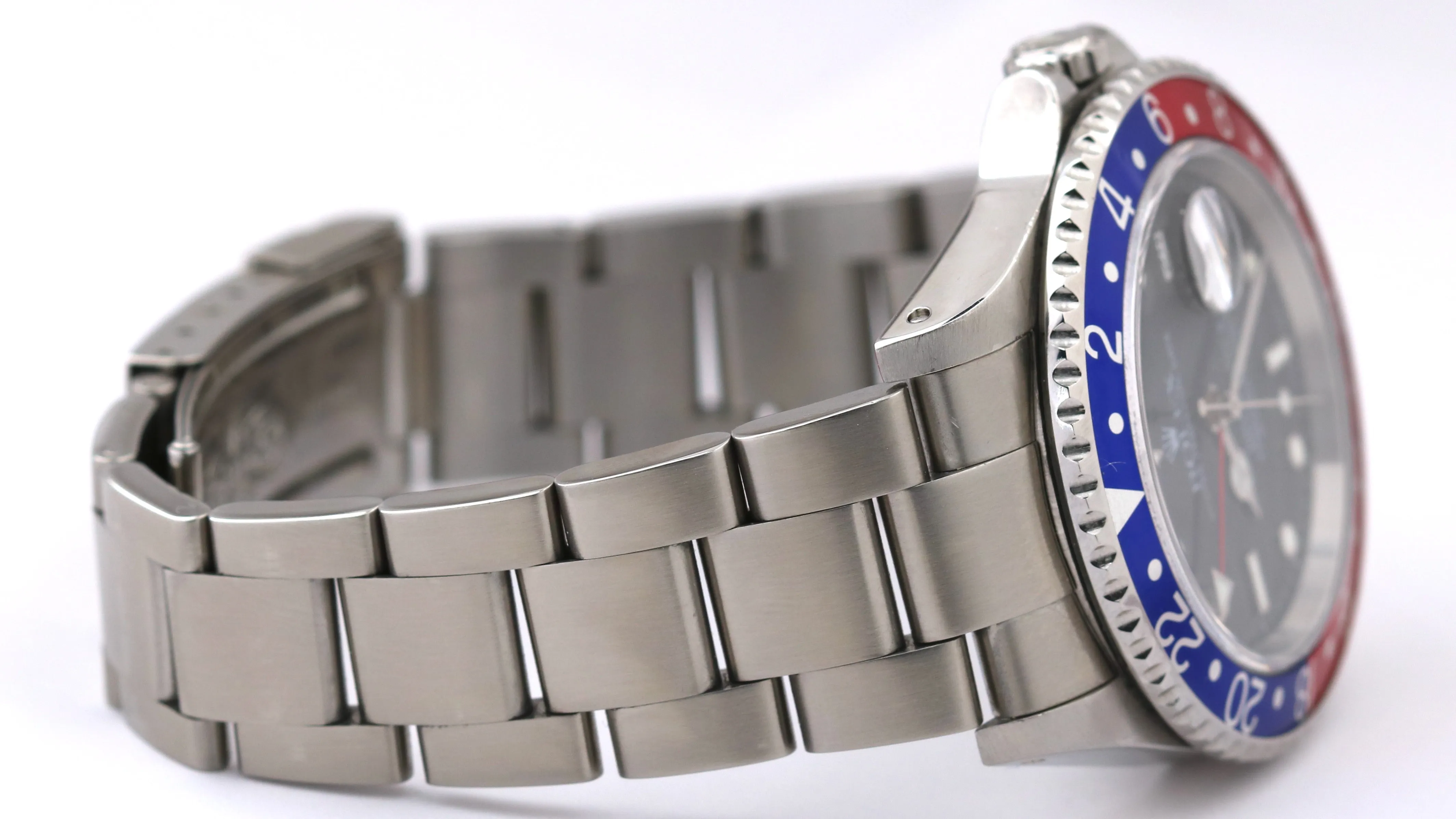 PAPERS Rolex GMT-Master II PEPSI Blue Red Stainless Steel 40mm 16710 Watch BOX