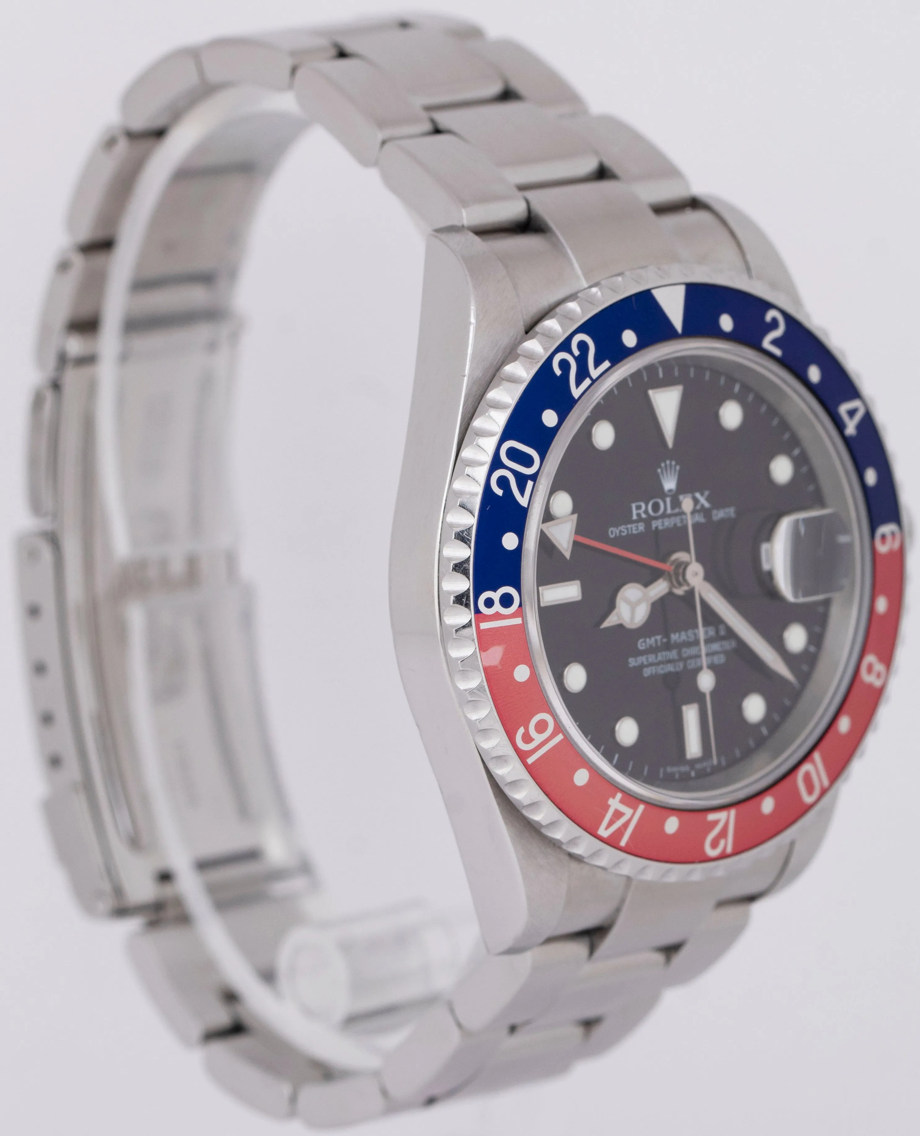 PAPERS Rolex GMT-Master II PEPSI Rectangle Blue Red NO-HOLES 40mm 16710 B P
